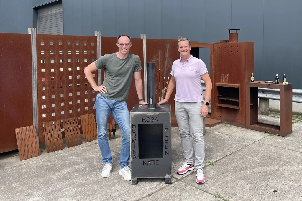 Cortenstaal tuinhaard gepersonaliseerd